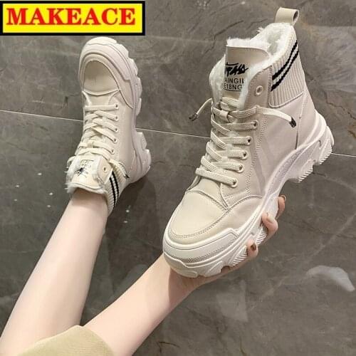 Winter 2021 Womens Warm Boots Fashion Fall Womens Single Shoes High Top Shoes All Womens Boots Instagram Red Shoes Women Shoe