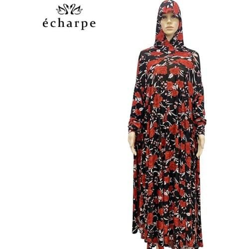 1 Piece Hijab Kaftan Loose Prayer Abaya Islamic Prayer Clothes Muslim Female Long Dress Saudi Arabia Dubai Hooded lady dress