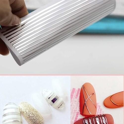1 Piece Rose Gold Silver 3D Nail Sticker Curve Stripe Lines Nails Stickers Adhesive Striping Tape Nail Art Stickers Decals