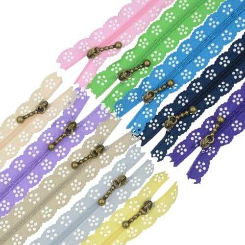 10 Pcs #3 20/30/50cm Nylon Random Color Pendant Lace Zippers for Decorative Clothing DIY Sewing Supplies
