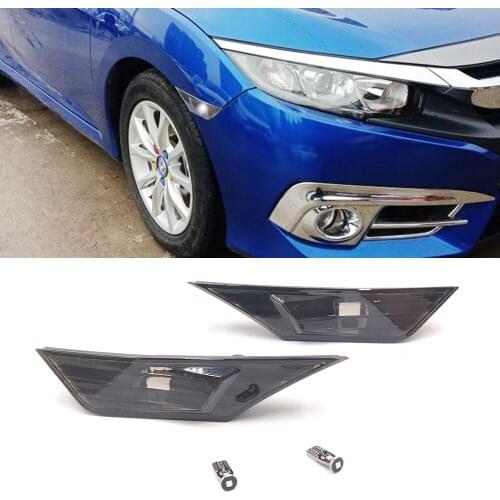 2Pcs Smoked Lens Side Marker Lamp For Honda Civic 10th Gen Sedan/Coupe/Hatchback 2016 2017 2018 2019 2020 Turn Signal light
