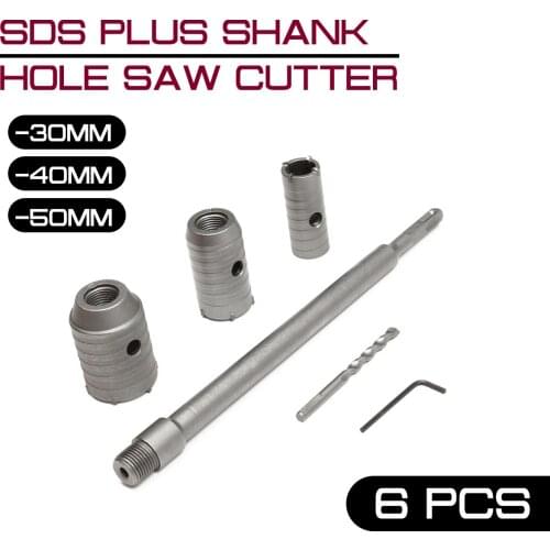 3pcs 30/40/50mm SDS Plus Shank Hole Saw Cutter Concrete Cement Stone Wall Drill Bit with Wrench