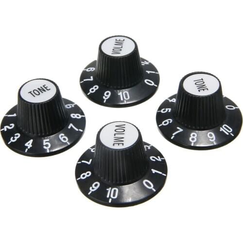 4pcs 6mm Guitar Control Knobs Silver Top Hat Bell For Gibson Les Paul For SG Tone and Volume Guitar Accessory