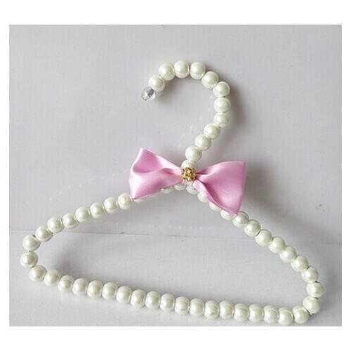 5pcs/lot baby hangers lovely white pearl child clothes hanger the pet coat hangers with non slip shop&home free shipping