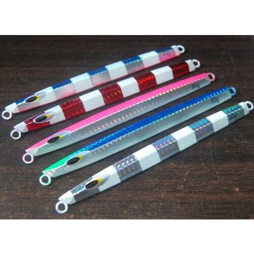 5PCS Slow Zebra Jig Deep sea Fishing Jigging Glow Jigbait Spoon Lure baits 80g/100g