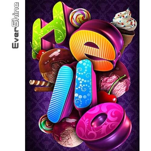 Evershine Diamond Painting Hello Text Cross Stitch 5D DIY Full Square Round Diamond Embroidery Landscape New Arrival Wall Art