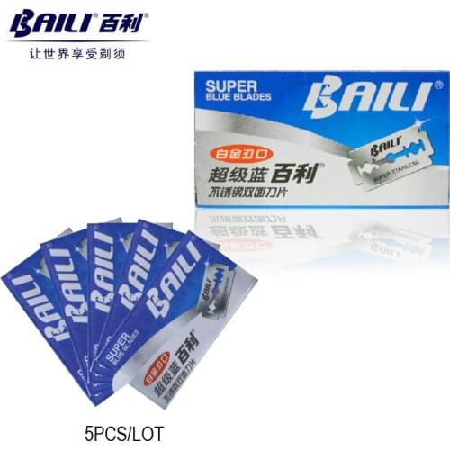 BAILI 5Pcs Safety Razor Blades For Shaving Double Edge Platinum Replaceable Stainless Steel Razor Men Shaver Blade DropShipping