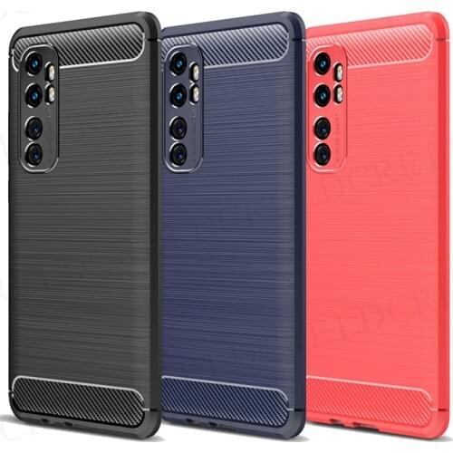 For Xiaomi Mi Note 10 Lite Case Cover Mi 10 T 10T Pro Shockproof Bumper Soft Silicone Carbon Fiber Phone Case Mi Note 10 Lite