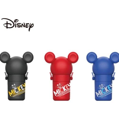 Disney childrens straw thermos cup to learn to drink drip proof kindergarten kettle Mickey cartoon cup 316 stainless steel