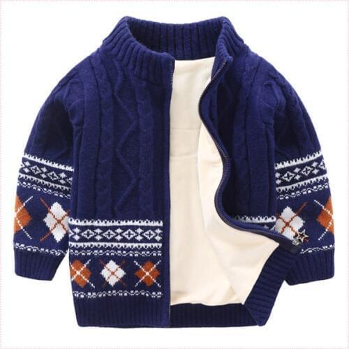 Childrens sweater boys and girls thick cotton coat