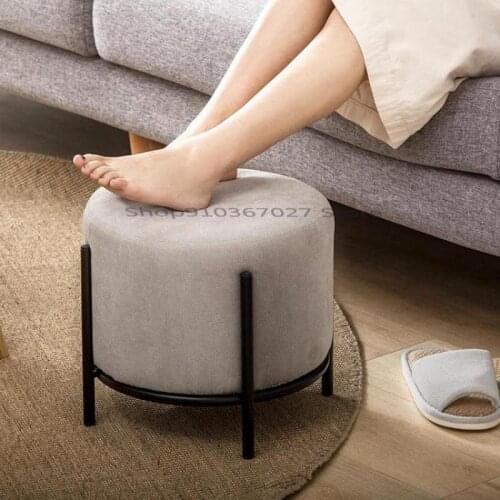 Home Shoe Changing Stool Fashion Low Stool Creative Living Room Sofa Stool Coffee Table Iron Stool