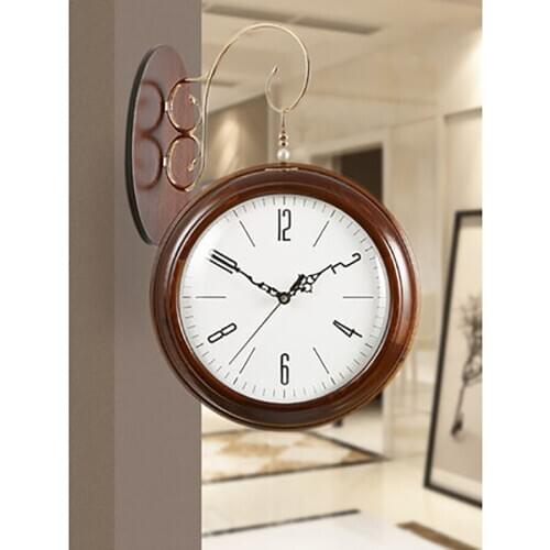 European Double Sided Wall Clock Saatk Modern Design 3D Guess Women Retro Mechanism Silent Relogio Parede Watches Decor QZE119