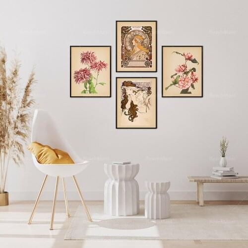 Alphonse Maria Mucha Wall Art, Photochemical Prints, Ogawa Kazumasa, Japanese Art, Art Nouveau Wall Art, Graphic Prints from 180