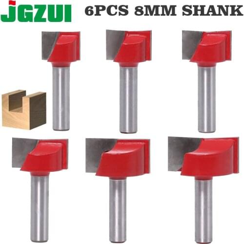 6pcs 8mm Cleaning bottom Engraving Bit solid carbide router bit Diameter CNC milling cutter endmill for wood