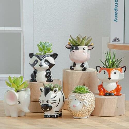 Plant Pot Creative Animal Shape Ceramic Succulent Plant Pot Cactus Potted Planting Bonsai Pots Home Decoration Plant Pot
