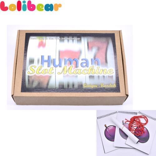 Human Slot Machine Magic Tricks Close Up Stage Magia Prediction Magie Note Pad Magica Magician Illusion Gimmick Prop Accessories