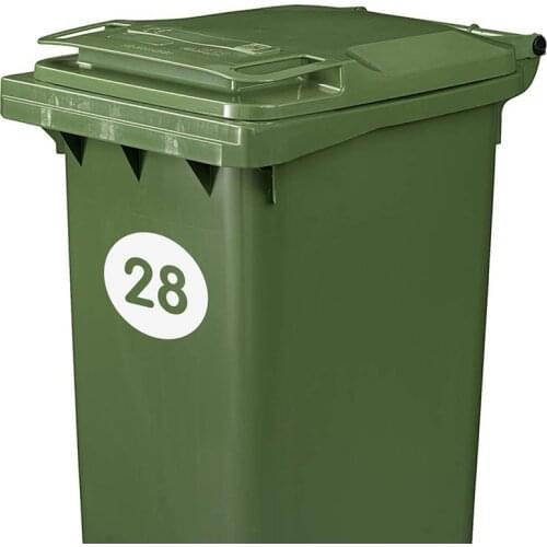 Custom Street Number Circular Personalised Wheelie Rubbish Bin Trash Can Sticker Decal Vinyl Decor