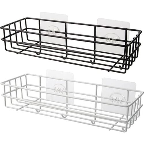 Multifunction Kitchen Bathroom Shower Wall Mount Shelf Caddy Basket Holder