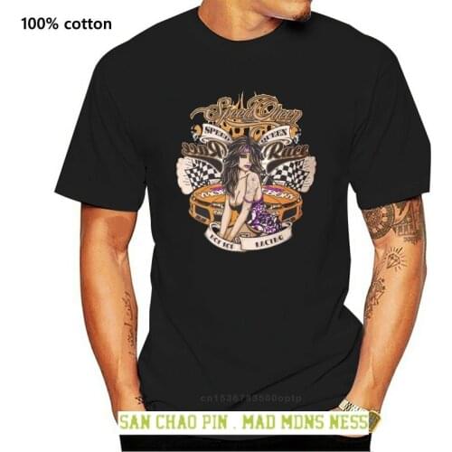 2019 New Short Sleeve Casual Speed Queen Hot Road Racing Rockabilly Vintage Men T-shirt Sale 100 % Cotton T Shirt