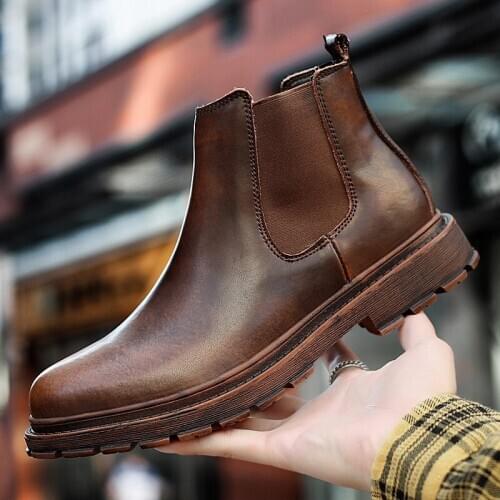 Brand Oxford Men Shoes Male Designer Genuine Leather Mens Ankle Boots Business Dress Short Boots
