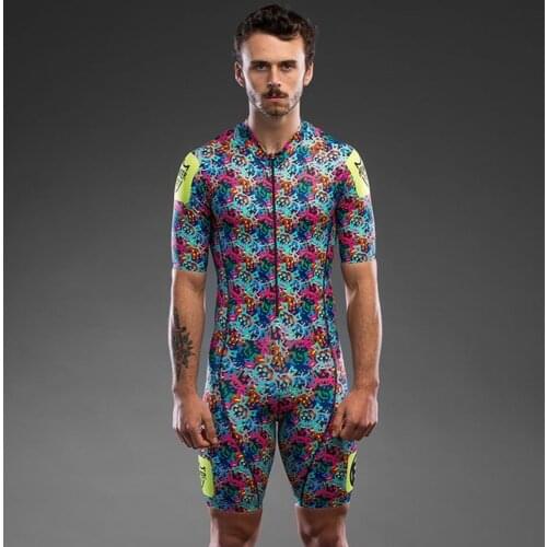 2021 Hunter Bros Men Triathlon Skinsuit Cycling Short Sleeve Suits Summer Outdoor Mtb Team Sports Jumpsuit Maillot Ropa Ciclismo