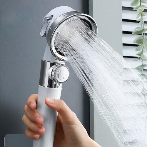 One-button Water Stop Rain Shower Head Gear Shift Hose Pressurized Detachable Family Bathroom Bath Universal Interface H8217