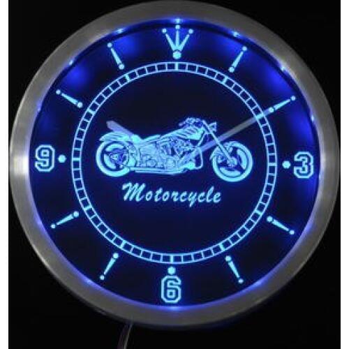 Nc0355 Motorcycle Bike Sales Services Neon Light Signs LED Wall Clock