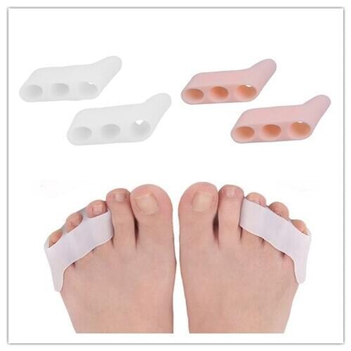 NEW 1Pair Silicone Toe Separator Spreader Gel Bunion Splint Toe Corrector Separator Overlapping Spreader Protection Foot Care