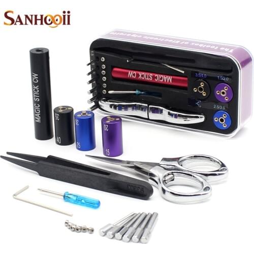 New Magic Stick CW Coiling Kit 6 Size Coiler Heating Wire Wick DIY Tool Set For RDA RBA Atomizer E-cigarette
