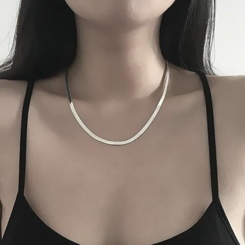 Charms 925 Sterling Silver fine 4MM Blade Flat snake Chain Necklace for Mens Women fashion wedding party Jewelry Holiday gifts