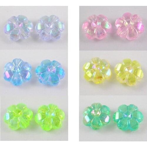 500g Transparent Acrylic Flower Beads Dark Orchid AB Beads For DIY Jewelry Making 10*4mm, Hole: 1mm, about 2000pcs