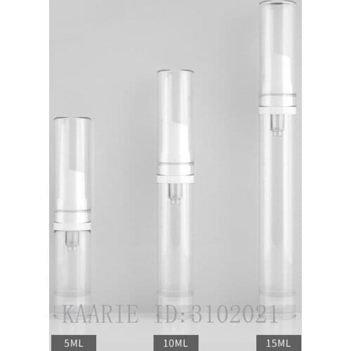 5ml10ml15ml 10/30/50pcs/lot Empty Clear Airless Container,DIY Sample Eye Cream Bottle Packing,Portable Airless Emulsion Package