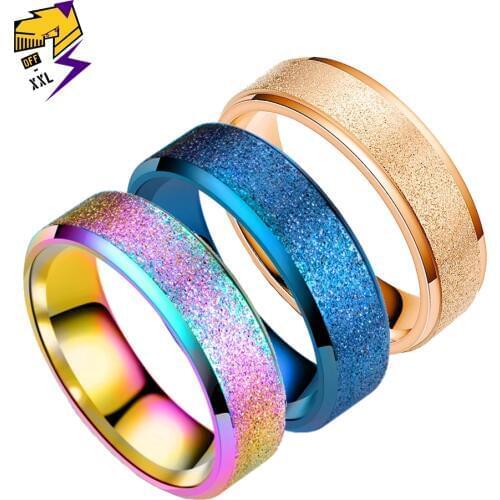 Blue Stainless Steel Rainbow Pride Rings Female Jewlery Trendy Minimalist Rose Gold Colorful Ring Love Couple Anniversary Aneis