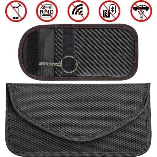RFID Faraday Bag Keyless Fob for Cell Phone Credit Cards,Car Key Signal Blocking Pouch,Prevention Wallet WIFI/NFC Signal Blocker