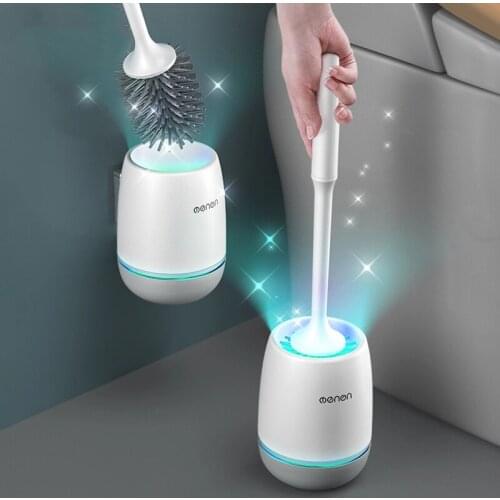 TRP WC Toilet Brush Head Holder Rubber Toilet Cleaning Brush For Wall Hanging Household floor Cleaning For Bathroom Accessories