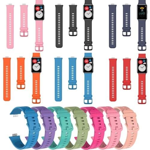 Silicone Strap Smartwatch Replacement Part Sport Wrist Band Watchband For Huawei Watch Fit Smart Wristband Bracelet Accessories
