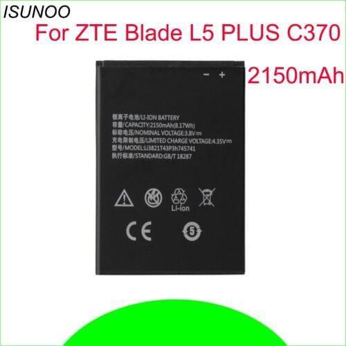 ISUNOO Li3821T43P3h745741 Battery for ZTE Blade L5 PLUS C370 2150mAh Battery Replacement