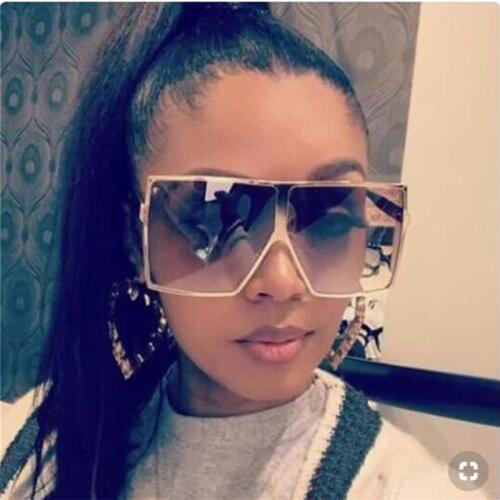 Luxury Metal Frame Oversized Square Sunglasses Women Fashion Classic Brand Big Frame Sun Glasses For Men Flat Top Shades