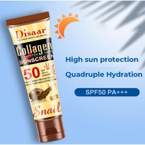 SPF50++ Collagen Snail Sunscreen Protetor Whitening Solar Uv Radiation Sunscreen Body Cream Oil-control Moisturizing Sun Screen