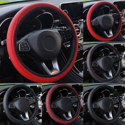 Stylish Car Vehicle Faux Leather Anti-Slip Steering Wheel Wrap Cover Protector car accessories