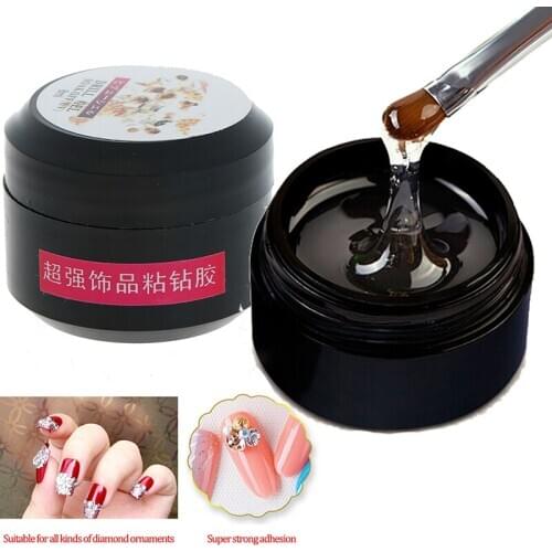 Super Sticky 8Ml Uv Gel Nail Polish Glue Crystal Adhesives Transparent Gel Nails For DIY Nail Art Crystal Gem Jewelry Decoration
