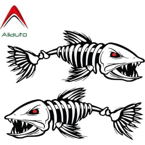 Aliauto 2 X Personality Reflective Car Sticker Interest Fishing Decoration Cartoon Waterproof Creative Decal PVC,15cm*5cm