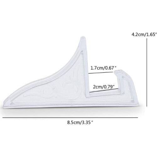 12 Packs Plastic Clear Easel Stands Triangular Design Storage Holder Suitable for Display Home Office Picture Cards M2EA