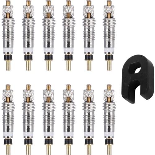 2/6/12PCS Presta Valve Brass Core Tool MTB Road Bike Tubes Repair Tire Service Parts Bike Tire Air Valve W/ Optional Tool