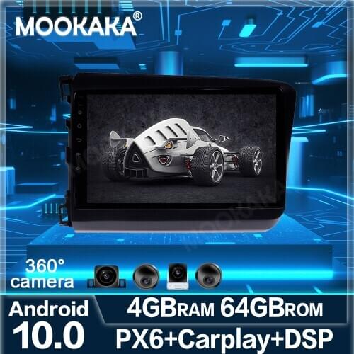 2 din IPS touch screen Android 10.0 Car Multimedia player For Honda Civic 2011-2015 video audio radio stereo GPS navi head unit