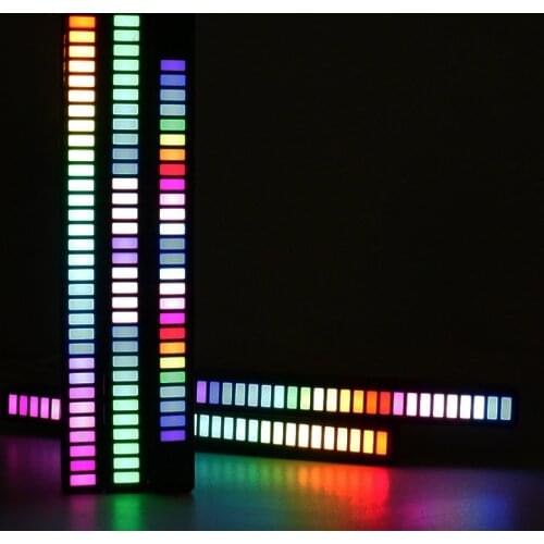 2021 Newest Car Sound Control Light RGB Voice-Activated Music Rhythm Ambient Light with 32 LED 18 Colors for Car Home Party Lamp