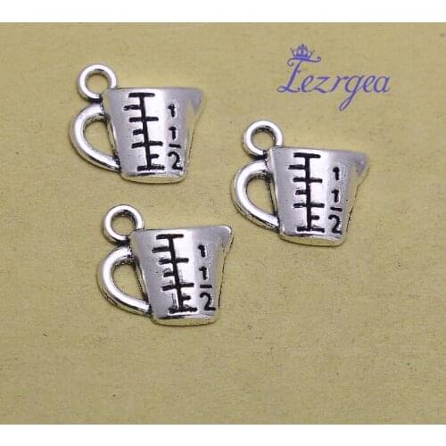 30pcs/lot--13x15mm, Beaker cham,Antique silver plated Measuring Cup charms,DIY supplies,Jewelry accessories