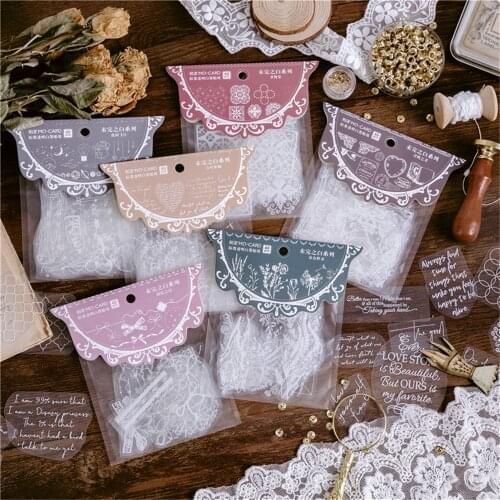 40pcs Vintage White Transparent Stickers Kawaii DIY Diary Scrapbooking Decal Journal Album Sticker Self Adhesive Sealing Labels