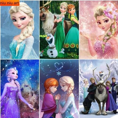 Diamond Embroidery 5D DIY Full Square Diamond Painting Diamond Mosaic Cartoon Disney Frozen Snow Princess Wedding Decor