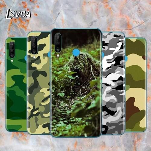Army camo Camouflage Soft TPU Silicone Cover For Huawei P40 P30 P20 Pro P10 P9 P8 Lite E Plus 2019 2017 Phone Case